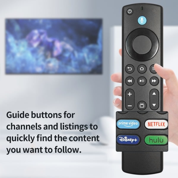 Fire TV Alexa ersättningsfjärrkontroll, (4:e generationen) röstfjärrkontroll, används för Fire TV Omni Series eller Fire TV 4-Series Smart TV Black
