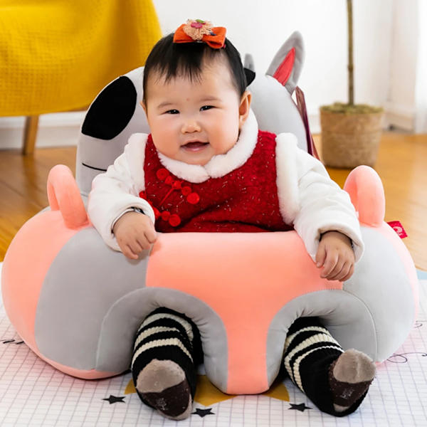 Baby Stöd Cover Tecknad Djurplysch Lära sig sitta Matningsstol Kudde Barnsits Julklappspresent Elefant