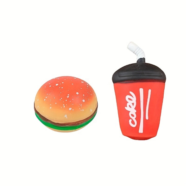 3st Squishy Mad Hamburger Pommes Frites Sodavand Squeeze Legetøj, Myrstress Bold Stress Reliever