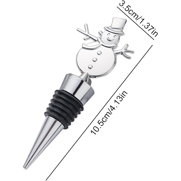 Julvinsflaskkork - Återanvändbar Snögubbe Flaskkork för Fest Christmas snowman
