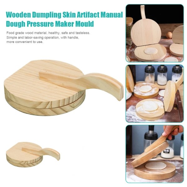 Massivt trä nudelpress dumpling skin press bakverk verktyg