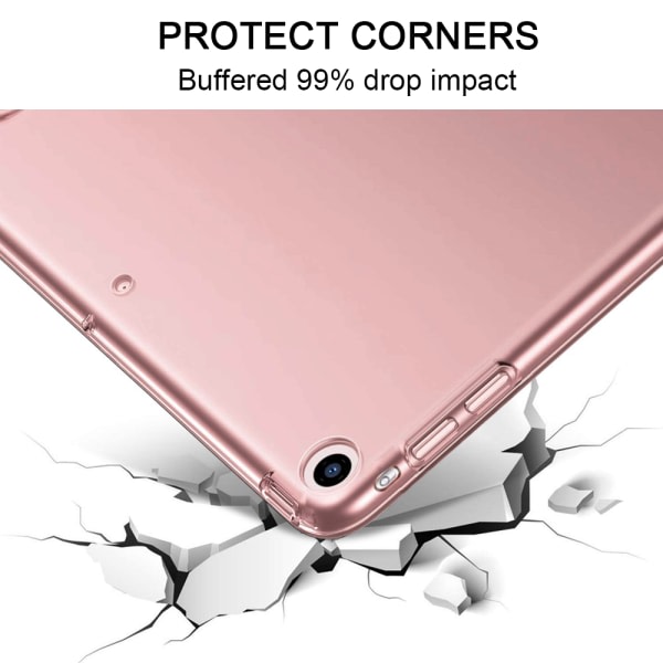 CQBB Smart Case kompatibel med iPad air 3 10,5"" Generation Smart Case Cover Translucent Matt Bak Magnetic Case - Helt roséguld