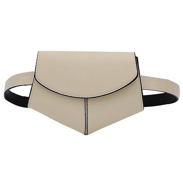 Justerbar bältesväska i PU-läder, trendig midjeväska, crossbody-reseväska för kvinnor och flickor (krämvit)