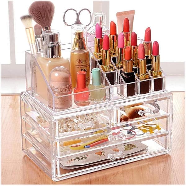Makeup Opbevaring Akryl Makeup Organizer med 4 Skuffer