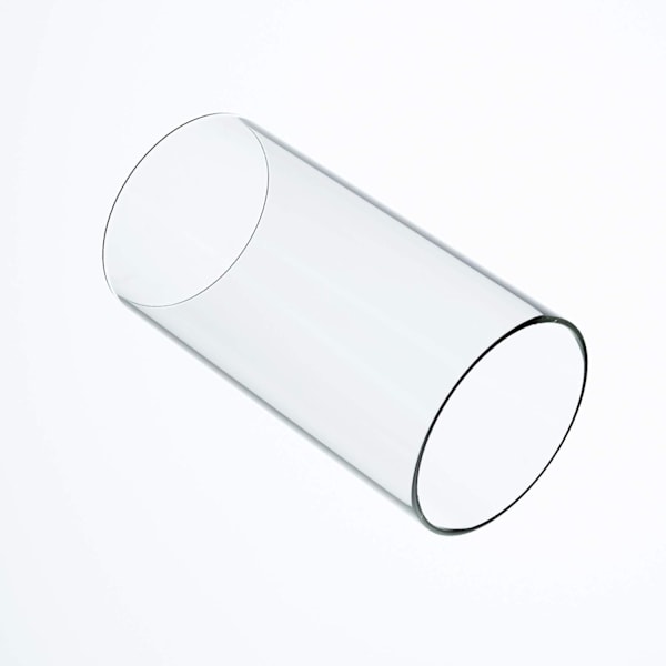 Stor Orkan Lysestake i Glass, Åpen i Begge Ender, 3,5\" Bred x 6\" Høy Clear 3.5'' wide x 6'' tall