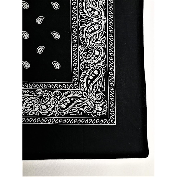 Stor 100% Bomulds Paisley Bandana, 22 x 22 Tommer - Alsidig og Behagelig Black 1 Piece (1pcs)