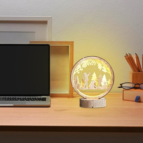 Jullampe | LED-lampe | Nattlampe | Bord | LED-julelampe | batteridrevet barnerom skrivebord kreativ LED-borddekorasjoner for gutter jenter soverom b