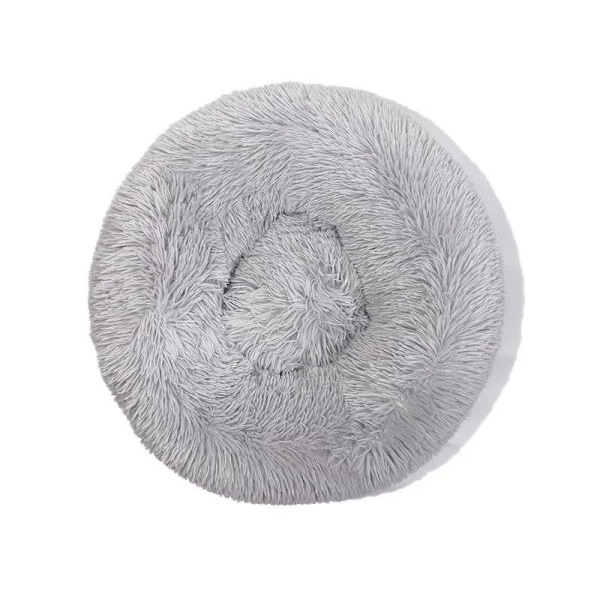Djurmöbler Djurtäcke Rund plysch Djursäng Diameter 40 Ljusgrå