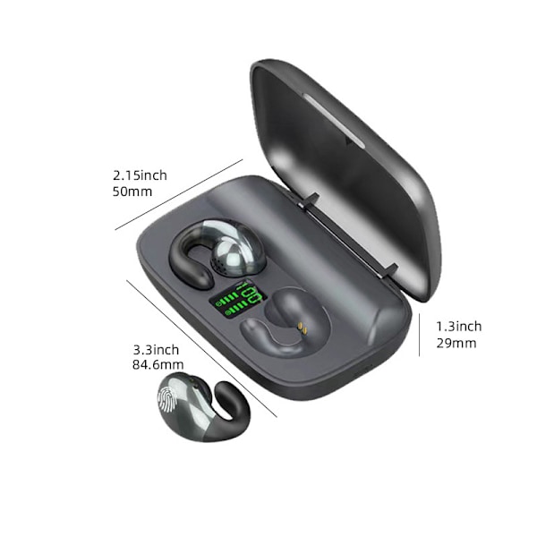 Nya S19 Tws In-Ear Hi-Fi Stereo Trådlösa hörsnäckor, Hörlurar Gaming Headset för Iphone/Android, 800mAh case, (30mAh*2 hörlurar) Svart