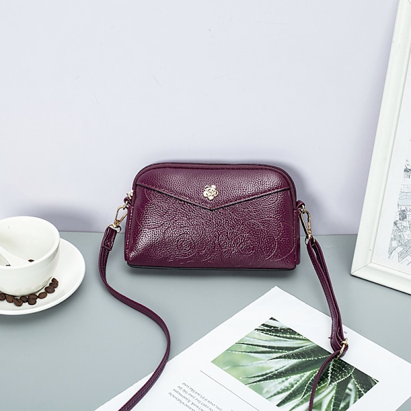 Sommar på den nya medelålders lilla väskan Dammode 2020 Ny axelväska Casual Print Hand 銭 Väska Crossbody väska Mörkblå