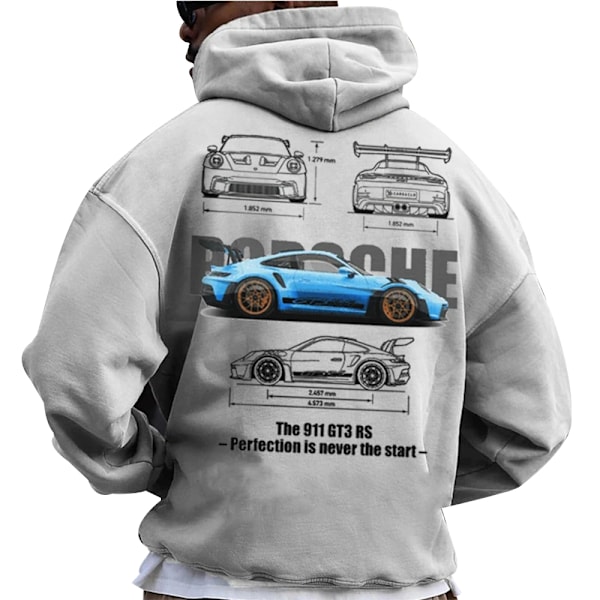 Setcar Porsche911 - trykk for menn Motegenser med hette for menn og kvinner Color13 Color13 2XL