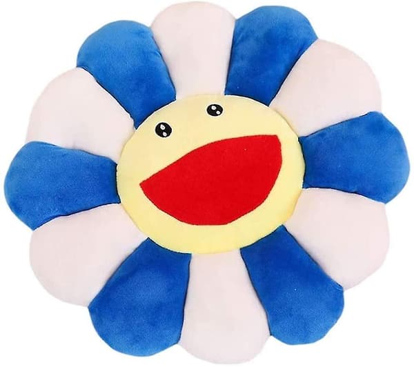 Solros Plyschkudde Blå Blue_max Blue