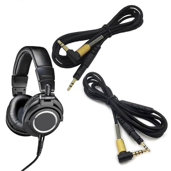 Erstatningshodetelefonkabel for Audio Technica M50X M40X M70X Headset Lydledning Kablet kontrollversjon_max