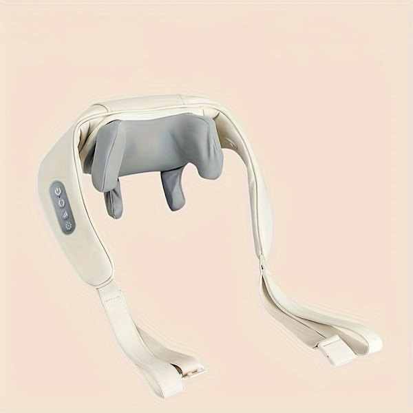 Nakkemassager, nakke, skulder, talje, ben, relaxmassager Shiatsu: Elektrisk genopladelig massagepude - 3D-opvarmet dybvævsmassage White