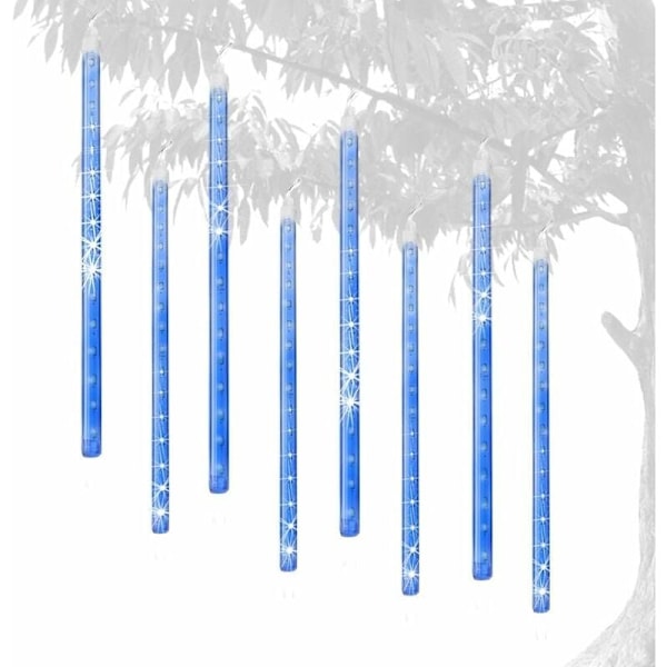 Europeisk standard 30cm 8 uppsättningar av manliga och kvinnliga ihåliga blå lampor utomhus juldekoration lampor, för inomhus och