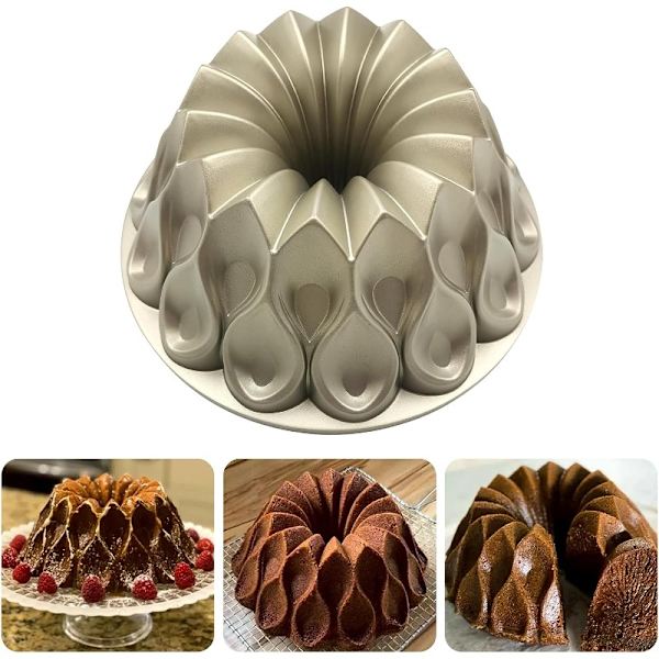 1. Charlotte Form Aluminium Køkken Tilbehør Dekoration Rund Jul Bryllup Familie 3D Charlotte Kageform Bageværktøj 24,69 cm X 9,98 cm