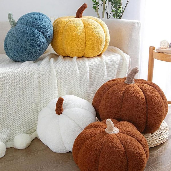 Syksyn Kurpitsatyyny, Pehmeä Fleece, Ihoystävällinen Plussikoriste milky white 20cm/7.8inch