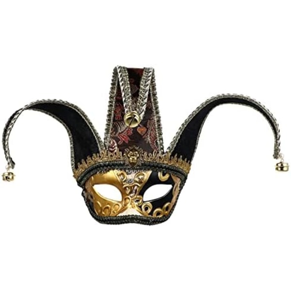 Maskeradmask för Män Kvinnor Venetiansk Narrmask Halv Ansikte Mardi Gras Mask för Halloween Kostymfest, Boll Bal, Vägg