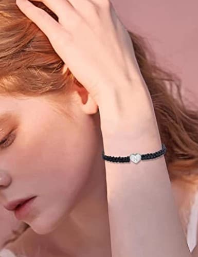 Wekity Hjerteinitial Armbånd til Kvinder Gaver Brev Hjerte