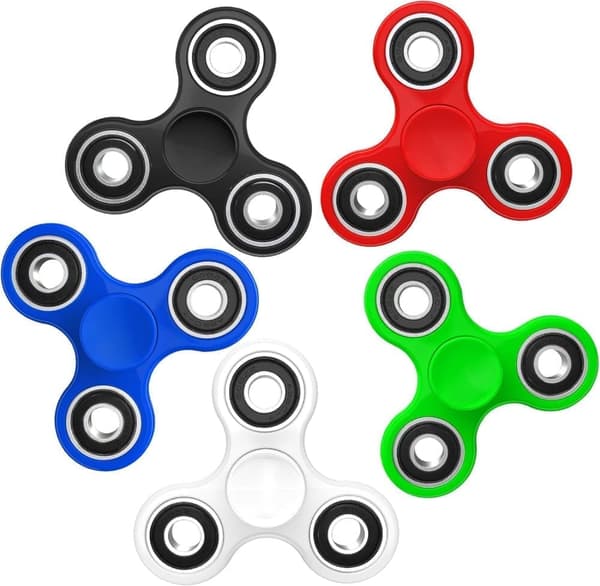 5-pack Fidget Spinner, Sensoriska Leksaker för Stressreducering, Flera Färger