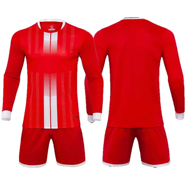 1 Set Anpassad Fotbollströja Herrar Pojkar Fotbollskläder Set Långärmad Fotboll Uniform Vuxen Målvakt Sportdräkt Barn Träningsoverall Röd Barn Storlek XS Red Kid Size XS