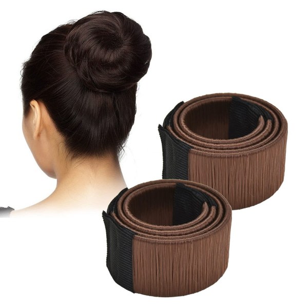 CQBB Hårstylingverktyg för flickor och damer, paket med 2, franska hårtwist, frisyrstyling, fläthållare verktygsbrun