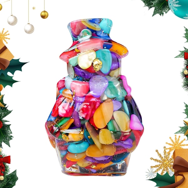 Kristalli Lumimies Koriste - Joulukoristehahmo, Värikäs Colorful shells