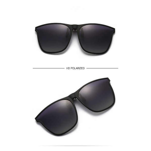 Polariserade Clip On Solglasögon - Solglasögon Clip On Glasögon För män Kvinnor, Stor Båge Clip-on Flip Up Solglasögon För Bilkörning Fiske Utomhus-grå