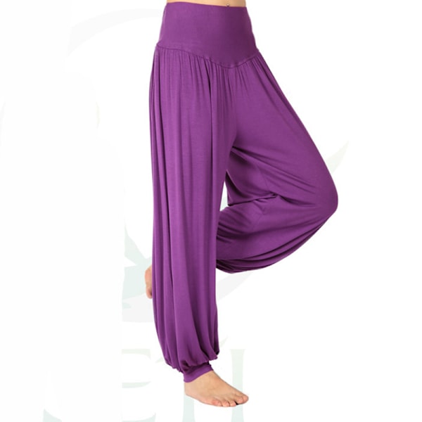 Dam Harlan Yoga Lös Lös Elastisk Hög midja purple,3XL