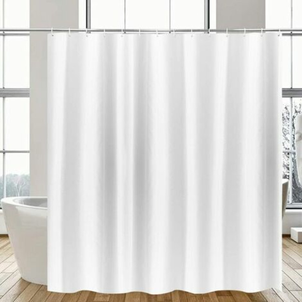 EKSTRA LANG DUSJFORHENG høyde hvit for badet, bredt badeforheng laget av antimugg polyester, vanntett