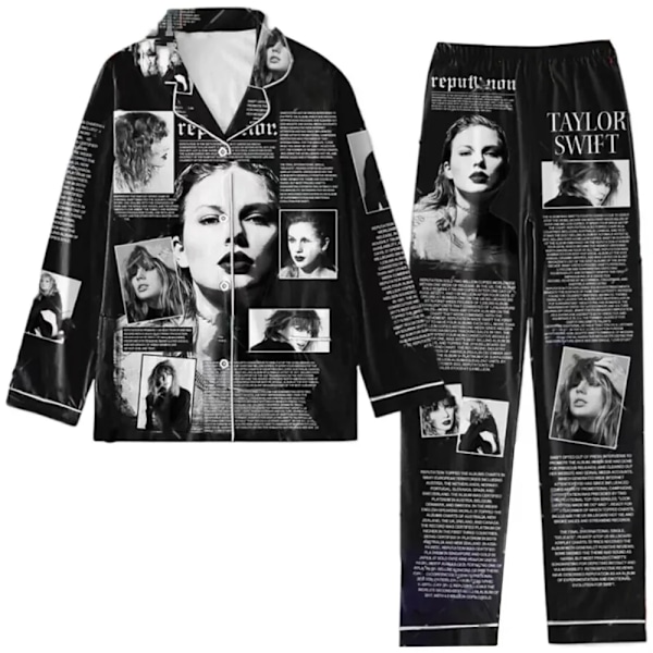Sleepwears Taylors The Swifts Pyjamas Print 2-delt sæt Langærmede reverskraver Casual Bukser 1989 Pyjamasdragter Style-8 Style-8 XL