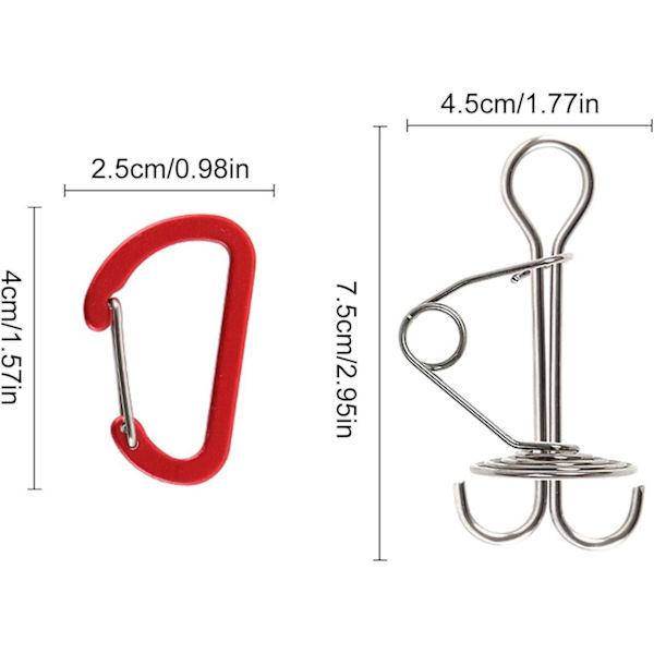 Däck Tältförankringar med Karabiner - Vindrepspinnar för Camping utomhus