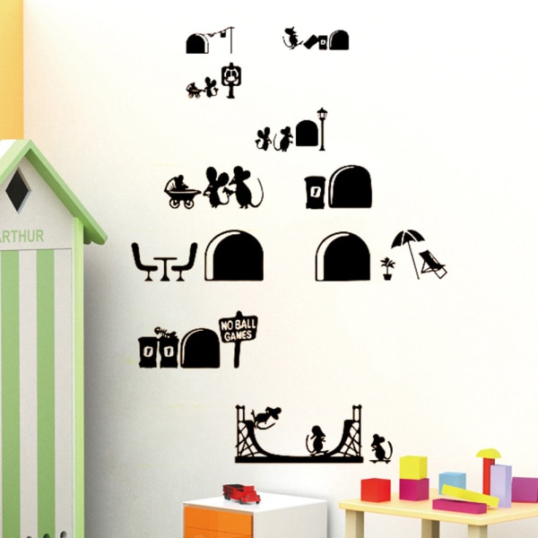 Mouse Family Wall Sticker - Bedårande rumsdekoration