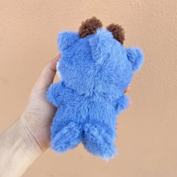 POP MART LABUBU The Monsters Plysjdukke Blå Haj Jumpsuit Tøjsæt (Uden Dukke)