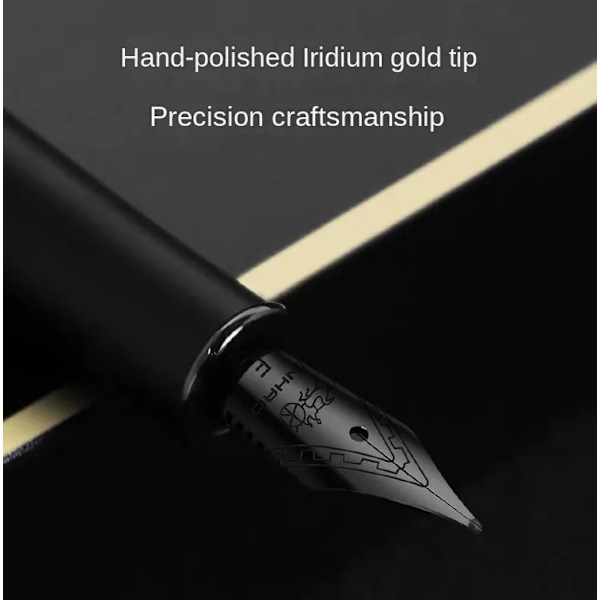 Jinhao 75 Metal Fountain Pen Sort / Sort Rød Luksus Penne 0,5 Mm Spids Skrive Blæk Penne Brevpapir Virksomhed Kontor Skoleartikler Sort-Rød F 0,5mm