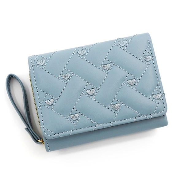 Broderad Kärleksplånbok Myntväska BLÅ - i lager Blue