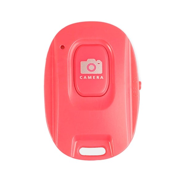 Bärbar trådlös Bluetooth kompatibel fjärrkontroll Enknapps Selfie-kamera slutare Rosa