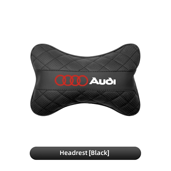 1 stk. PU læder bilsæde nakkestøtte pude til Audi Sline Quattro A1 A2 A4 A5 A6 A7 A8 Q1 Q2 Q3 Q4 Q5 Q6 Q7 Q8 Tt S3 S5 B8 J-Sort-Nakkestøtte