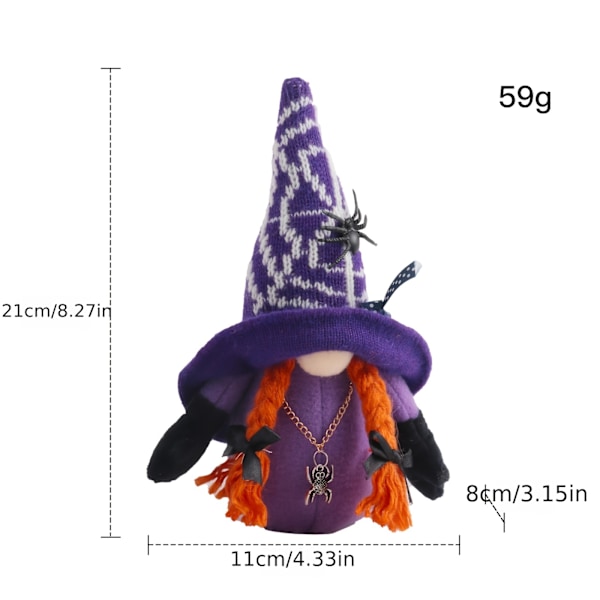 Halloween dekoration ansiktslös dvärg docka prydnad docka spindel fladdermus arrangemang prydnad Male