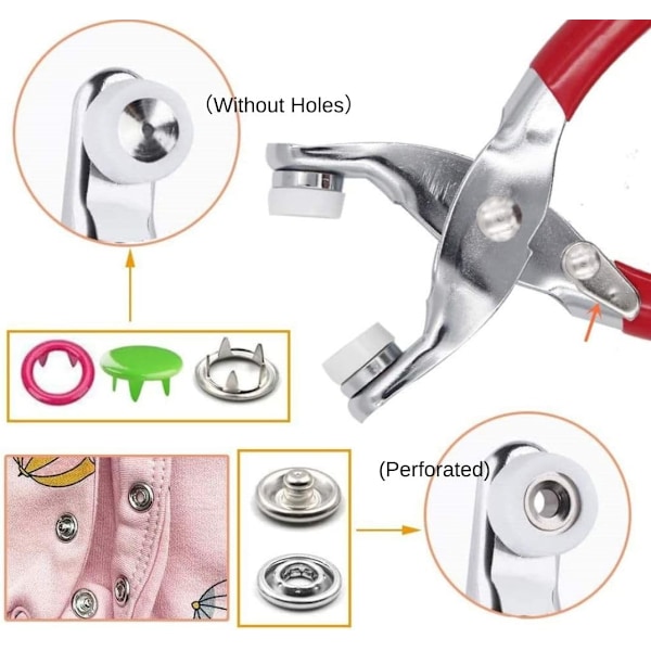 Färgglada Metallknappar med Sättverktyg, DIY Hantverk Syfästen (9.5mm) Coloured Button 200set