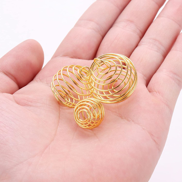Spiral Bead Cages Hopeapinnoitetut Ripustimet Kaulakorun Ripustimet Korujen Valmistukseen Käsityötarvikkeet Kulta gold S M L