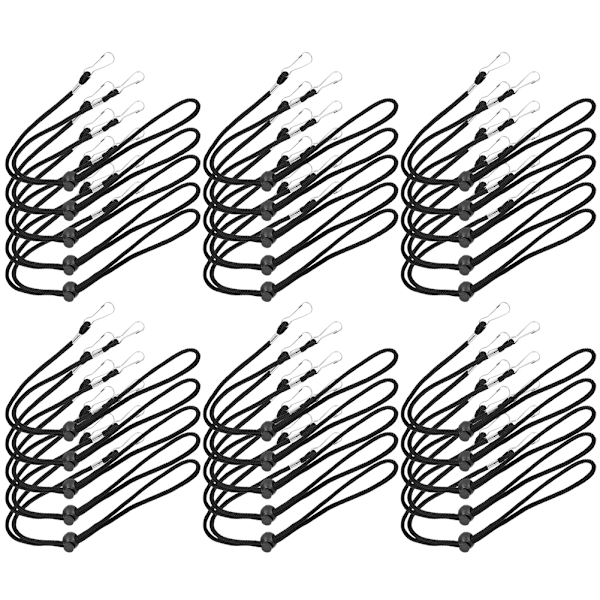 50 kpl säädettävät narut Musta Tuulenpitävä Anti-kadonnut Hattu Korvanpidikkeet Nylonköysi Kaulakoru