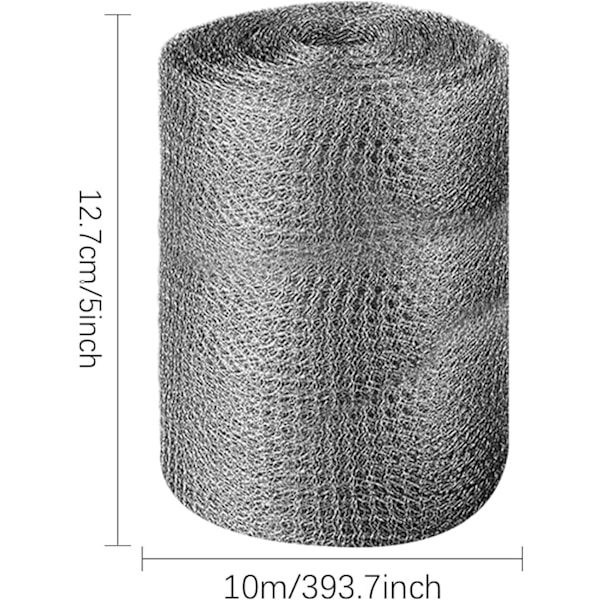 Rustfrit Stål Netrulle - Dobbeltlags Trådstålsnet til Have, Bur & Skadedyrsbeskyttelse 127mm x 10m