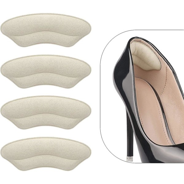 Hälgrepp Liner Cushions Inlägg för lösa skor, Filler Förbättrad skopassform och komfort, förhindrar hälglidning och blåsor 2 par off White