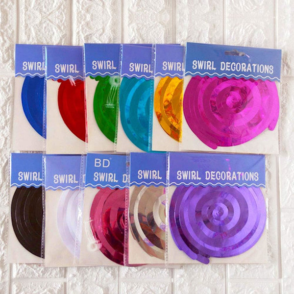 12 st Hängande Spiralvirvlar Dekorationer för Födelsedag och Fest (Lila) Purple