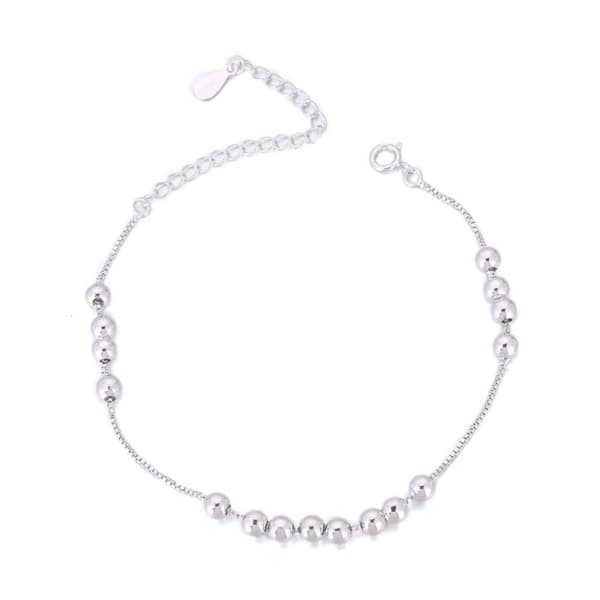 925 Sterling Silver Anklet Liten Pärla Anklet Dam Sterlin