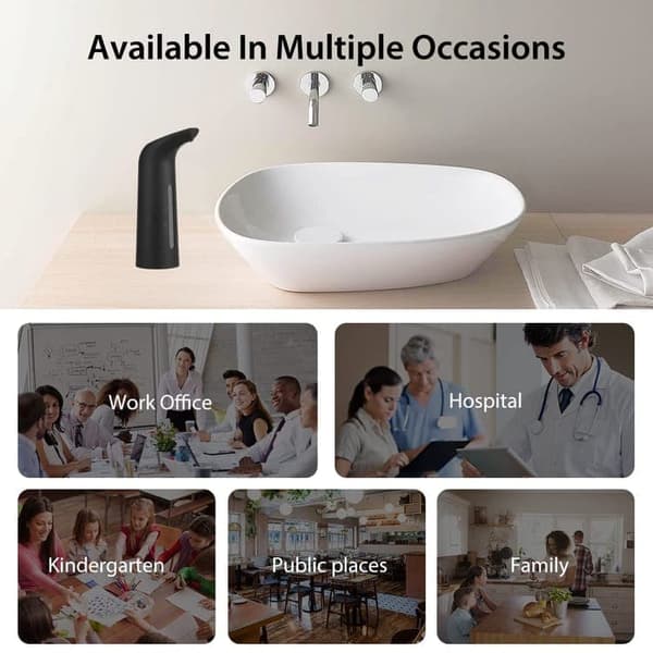 Automatic Liquid Soap Dispenser Touchless Soap Pump 400ML Svart