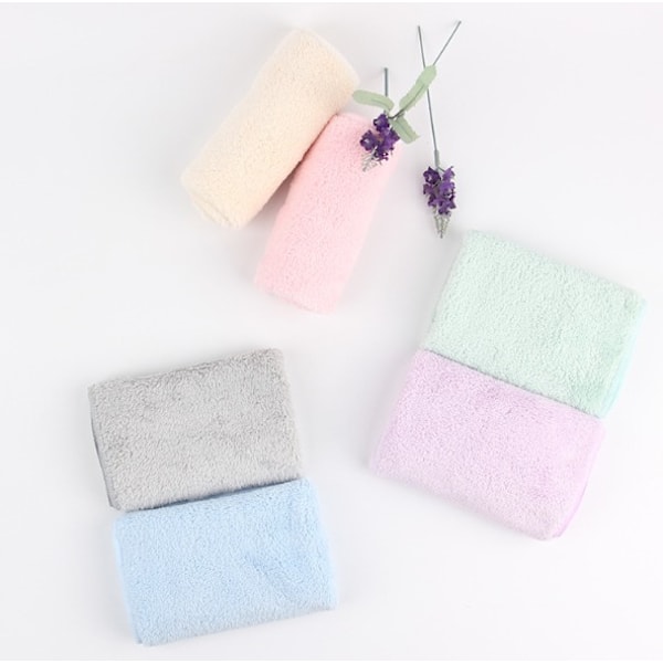 3 stk. absorberende koral fleece firkantede håndklæder fortykkede små firkantede håndklæder små håndklæder små lommetørklæder 30*30 (Koral fleece håndklæde - rosa),