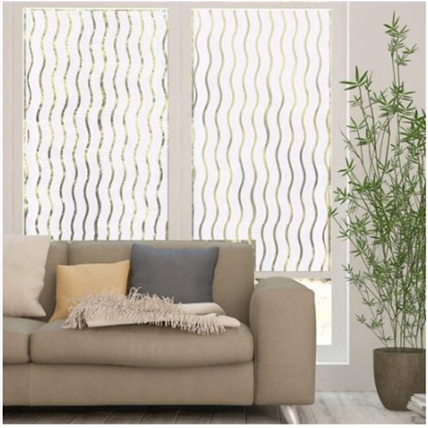 2 st statiska självhäftande fönsterfilmer för sovrum, kök, dörr, skåp (våg) (60 x 200 cm)