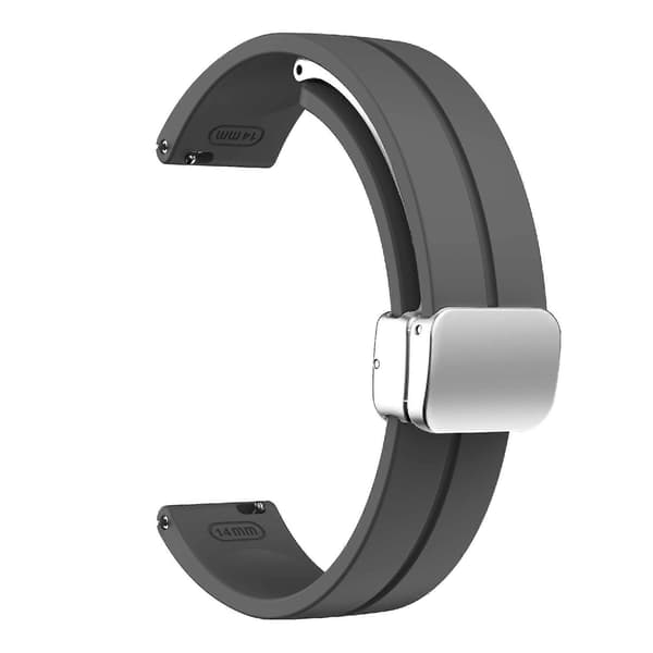 Silikonearmbånd til Garmin Lily 2 med magnetisk foldespænde Space Grey_max Space Grey Silver Buckle